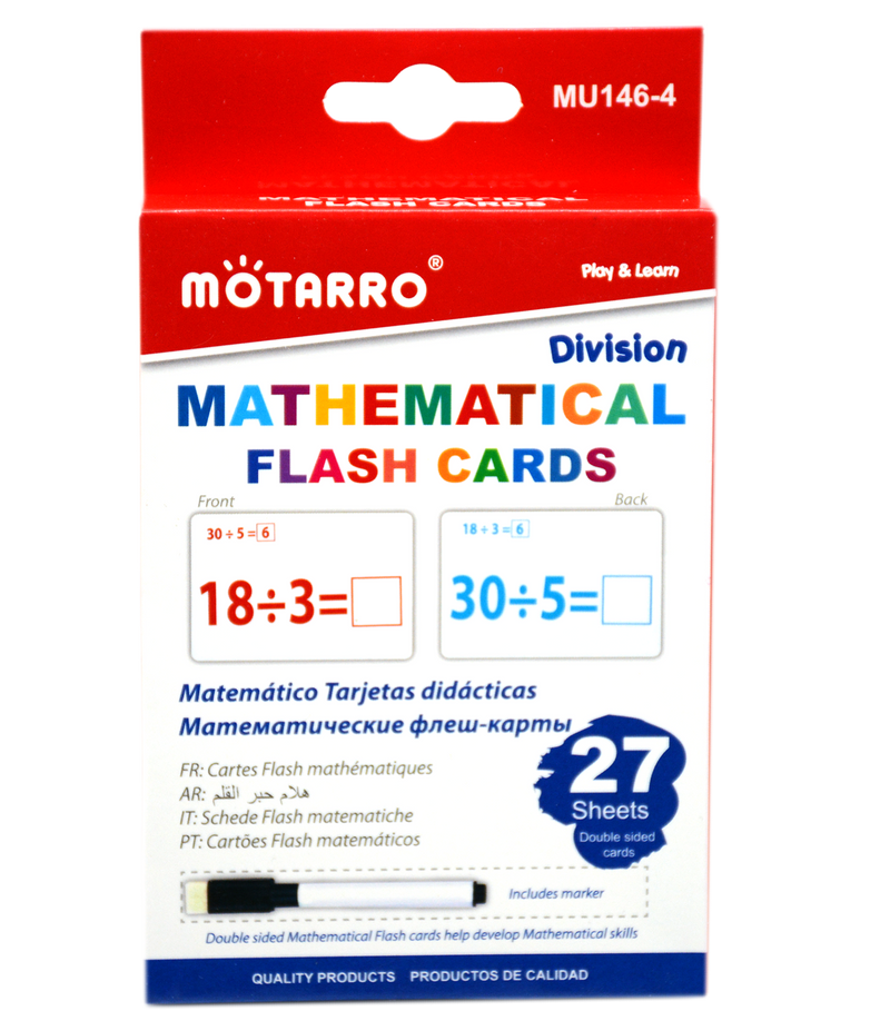 MOTARRO DIVISION MATHEMATICAL FLASH CARD