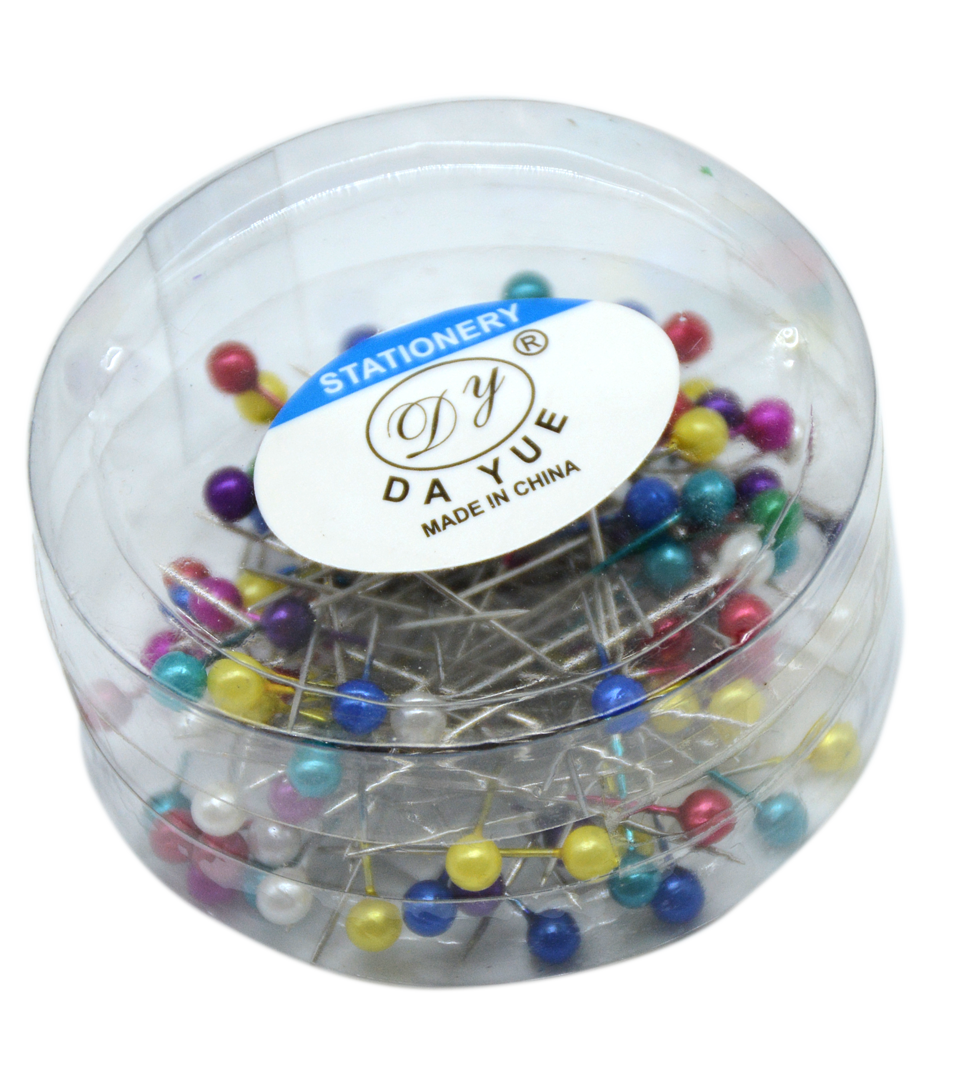 COLOURFUL PEARL ROUND HEAD PINS 100PCS
