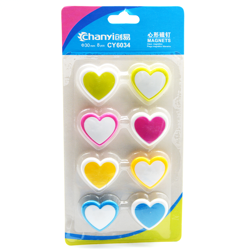 CHANYI PLASTIC 8PCS MAGNET-HEART SHAPE