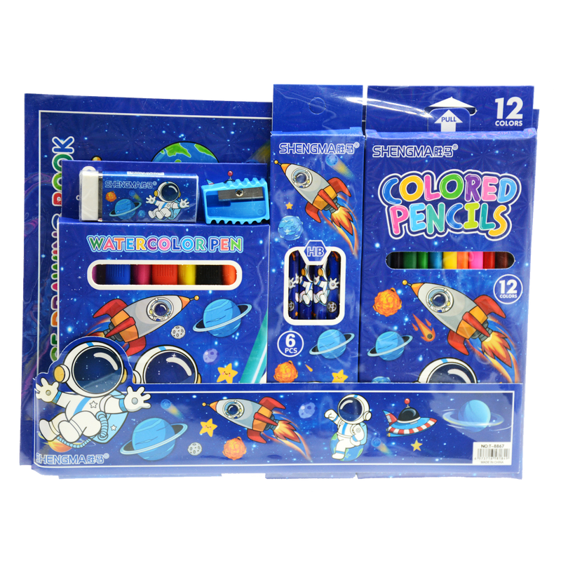 SHENGMA DISNEY 6 IN1 STATIONERY SET IN PVC BAG JX-8867