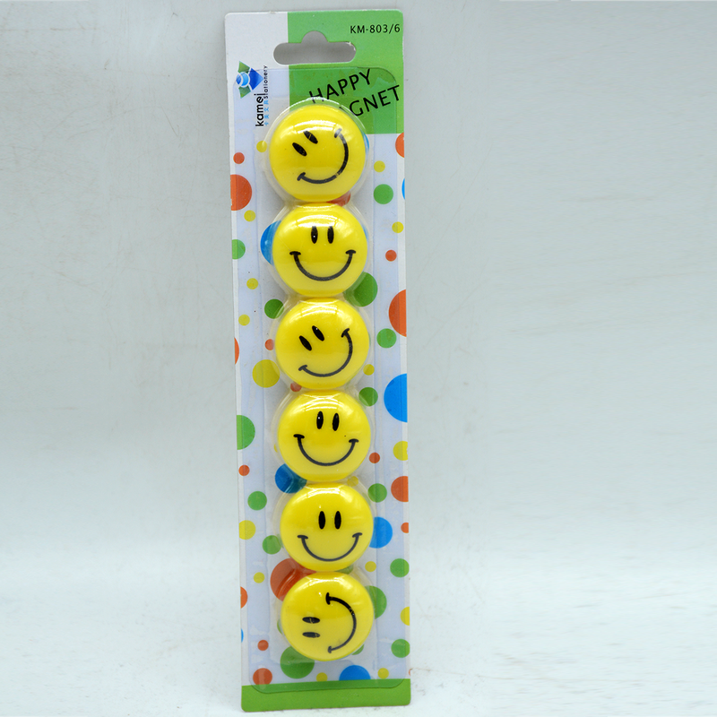 SMILEY FACE MAGNETS 30MM 6PCS SET