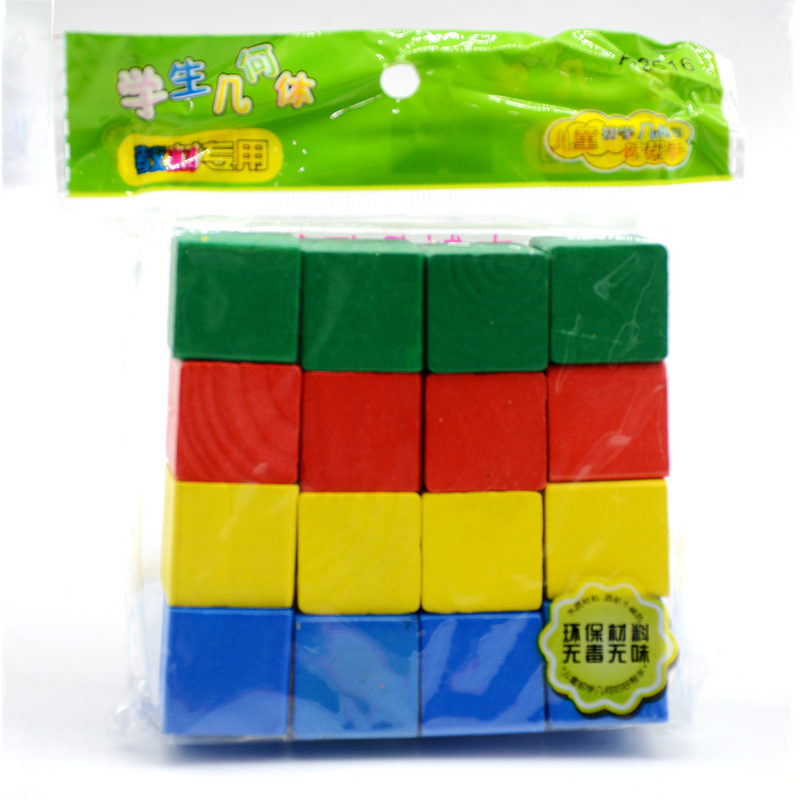 WOODEN CUBES 2.5CM 16PCS/PKT MIX COLOR