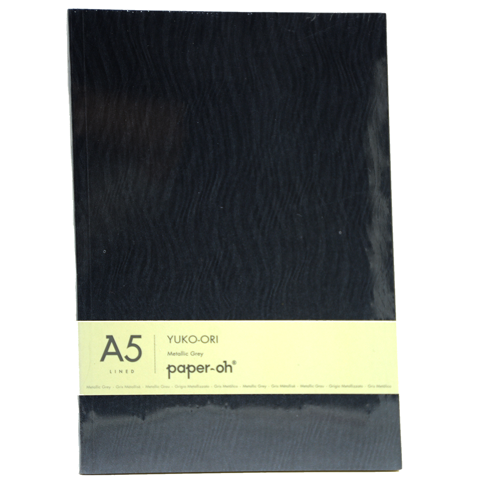PAPER-OH YUKO ORI METALLIC GREY A5 LINED NOTEBOOK