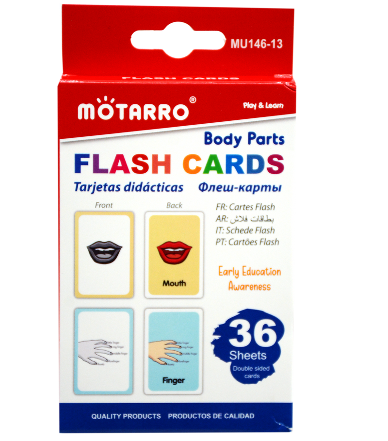 MOTARRO BODY PARTS FLASH CARD 36SHT