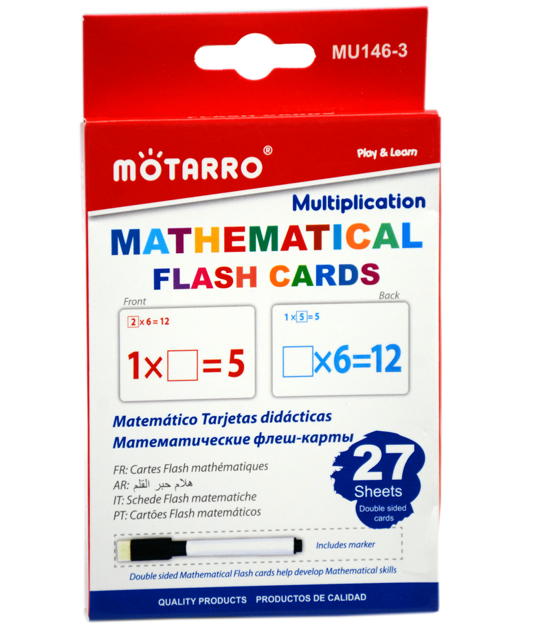 MOTARRO MULTIPLICATION MATHEMATICAL FLASH CARD 27SHT