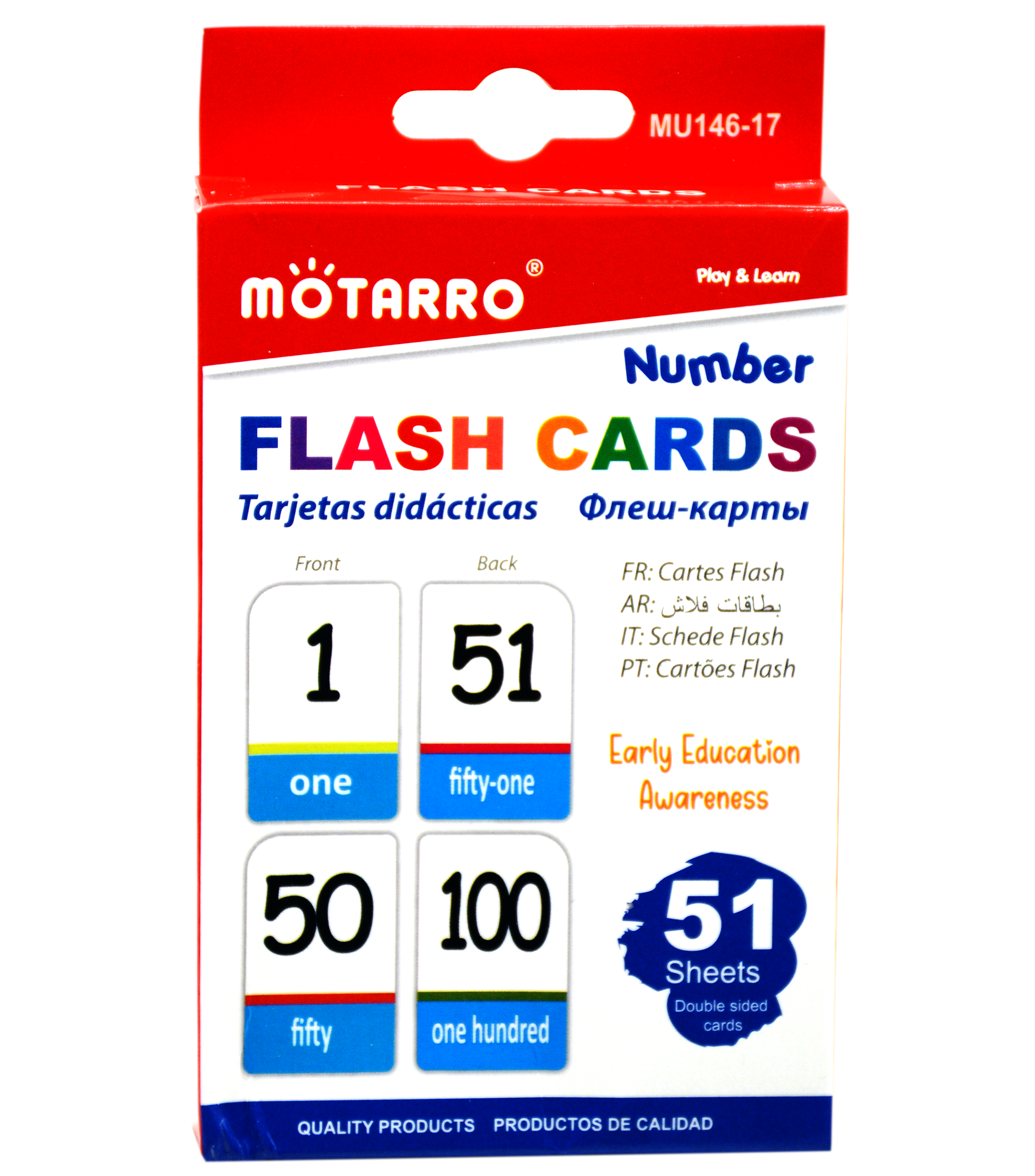 MOTARRO NUMBER FLASH CARDS 50SHT