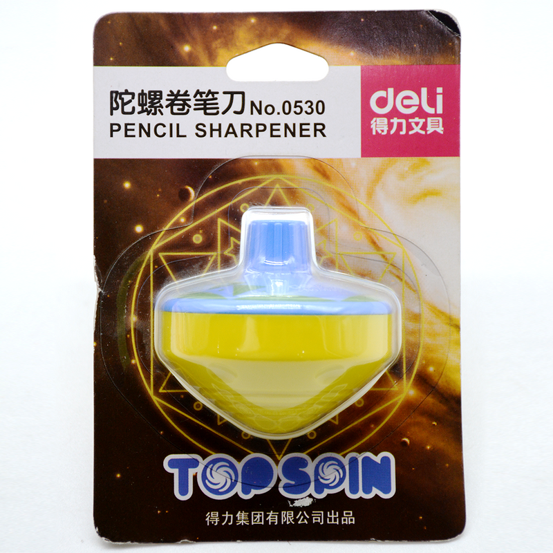 DELI PENCIL SHARPENER TOPSPIN DESIGN 0530