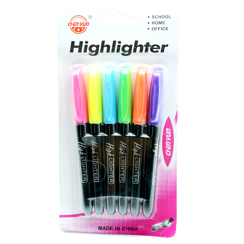 CHENYUN HIGHLIGHTER 6PCS/PKT CHISELTIP