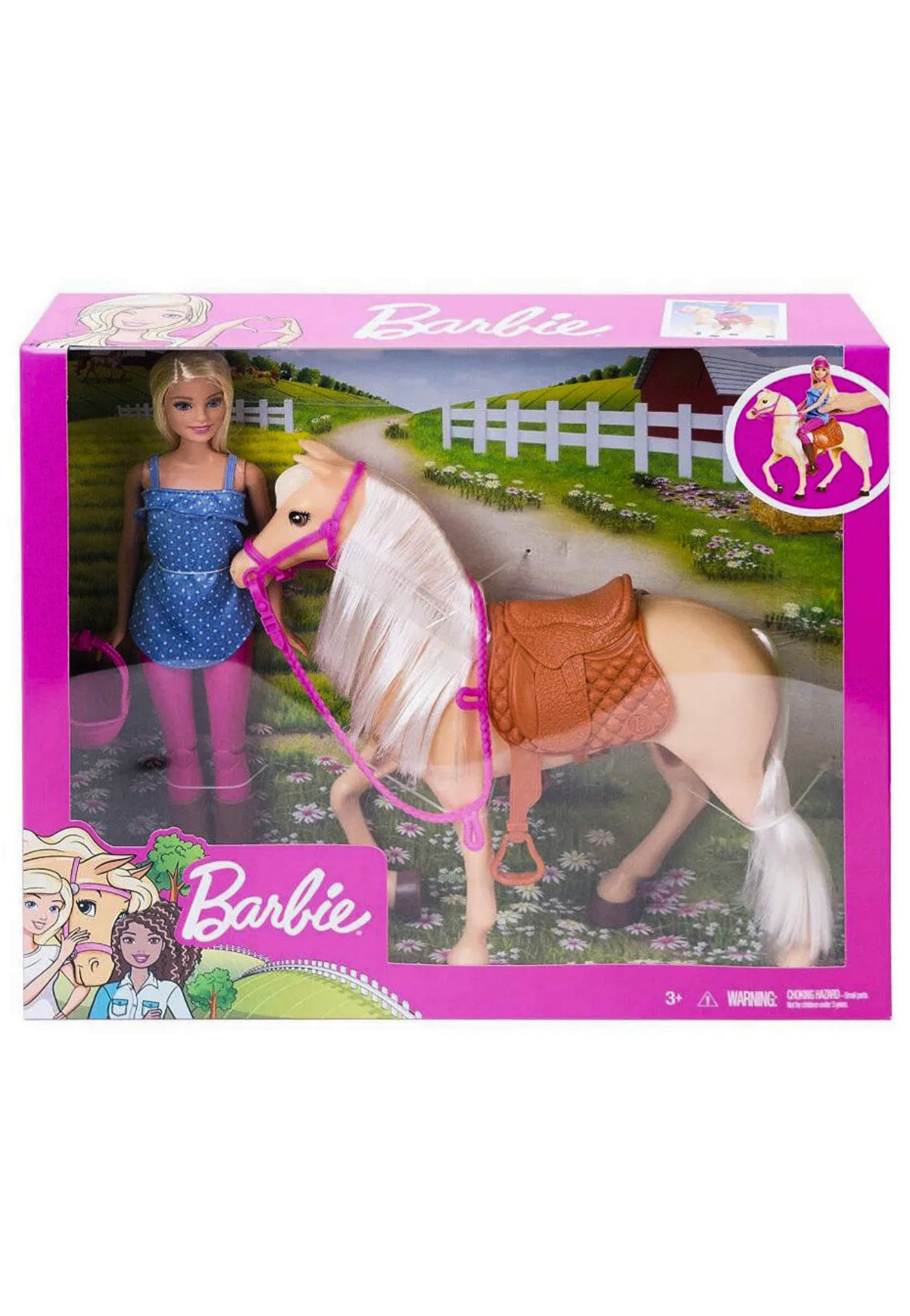BARBIE BASIC DOLL AND HORSE - باربي مع حصانها - العاب