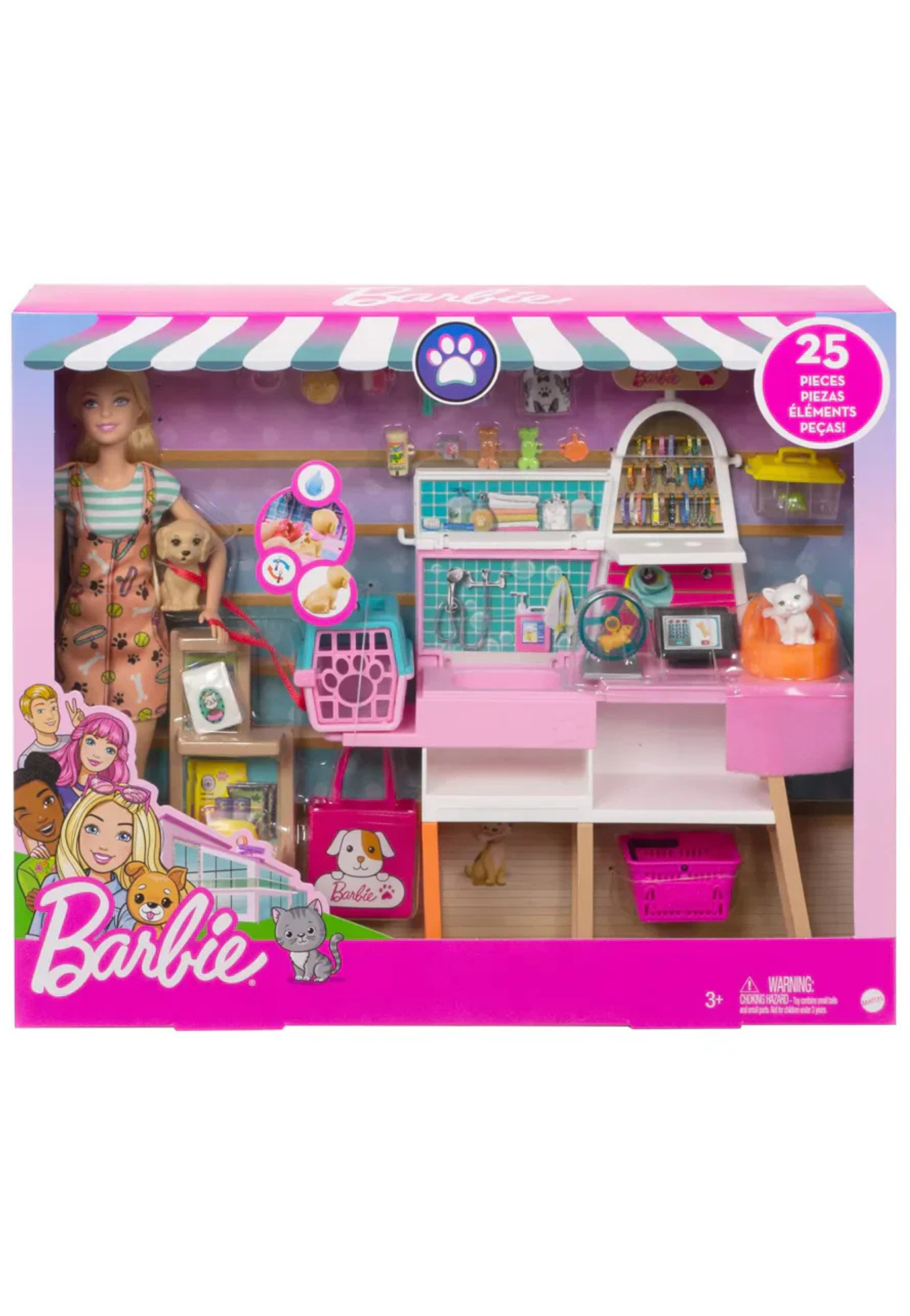 باربي متجر مستلزمات الحيوانات الأليفة مجموعة اللعب  BARBIE PET SUPPLY STORE PLAYSET