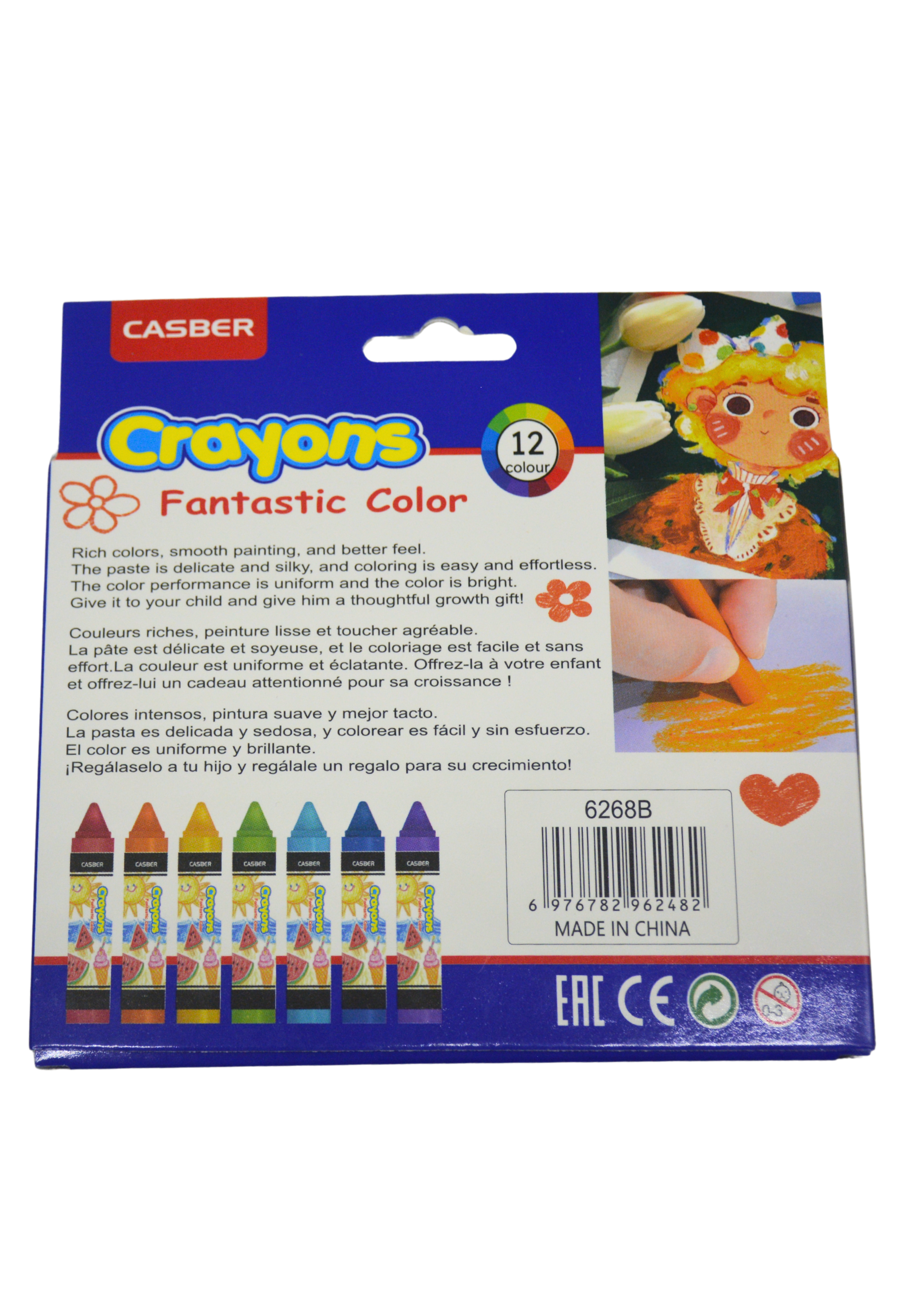 CASBER JUMPO CRAYONS 12PCS PACK 6268B