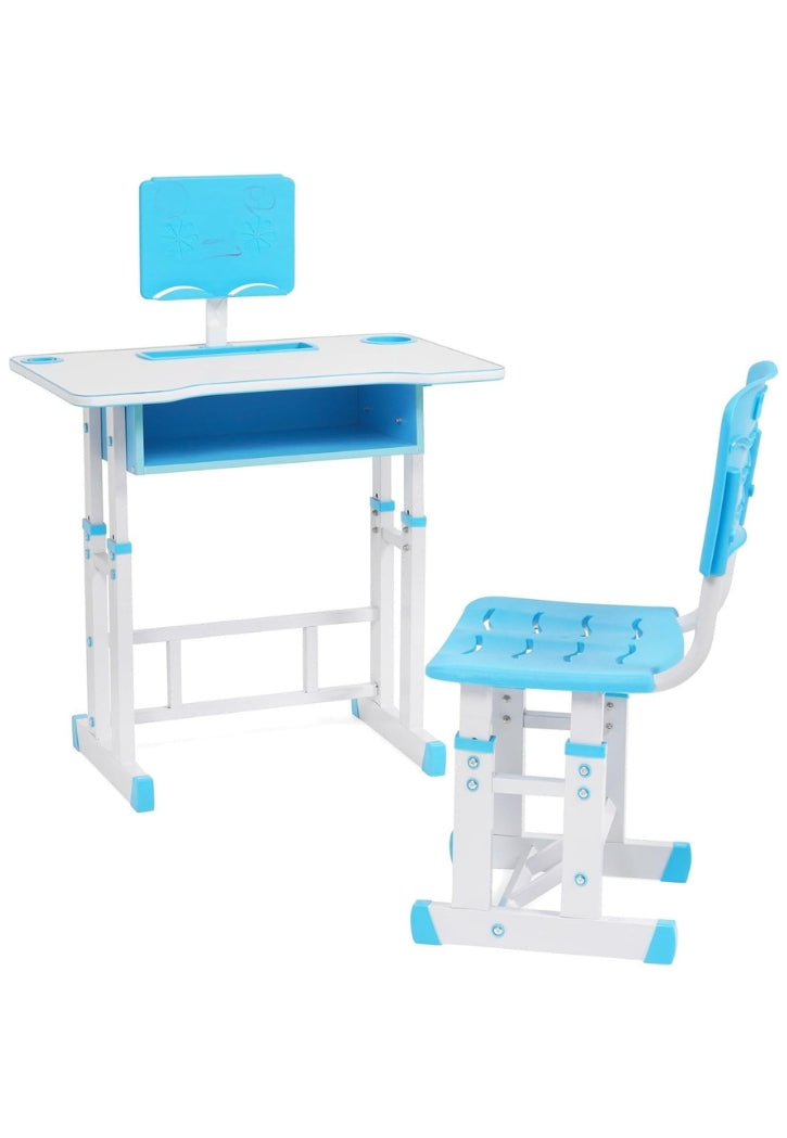 CHILDRENS STUDY TABLE AND CHAIR 40X60CM-BLUE
