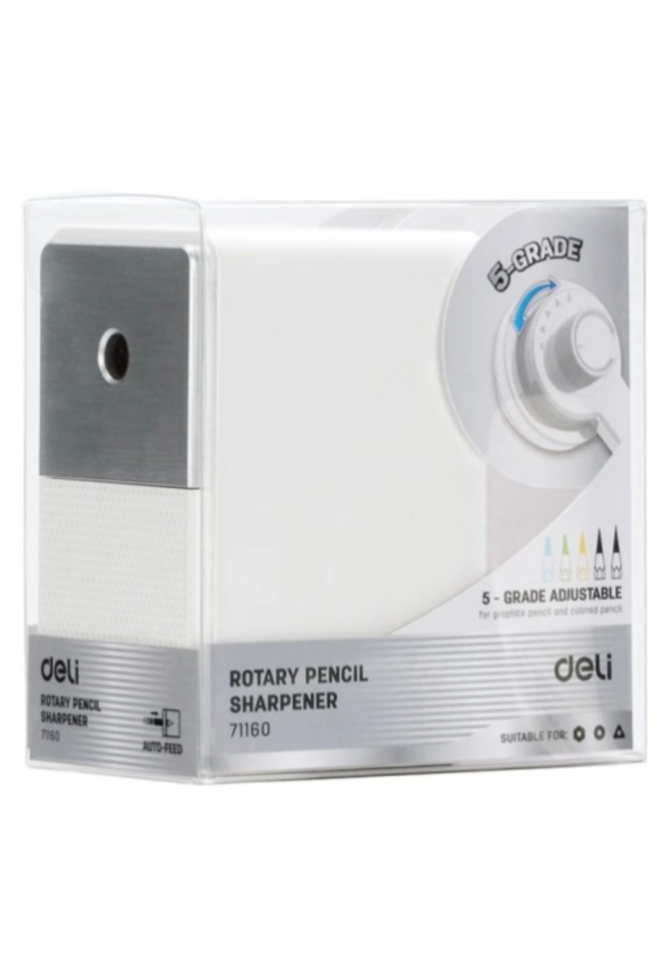DELI ROTARY PENCIL SHARPENER 71160 WHITE