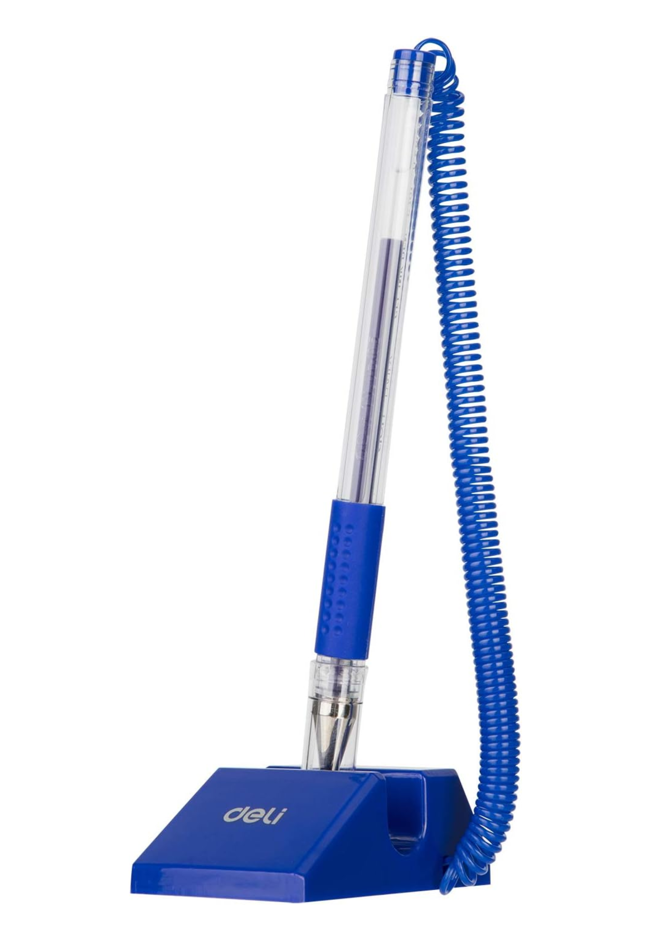 DELI RUBBER GRIP GEL INK TABLE PEN 0.5MM BLUE