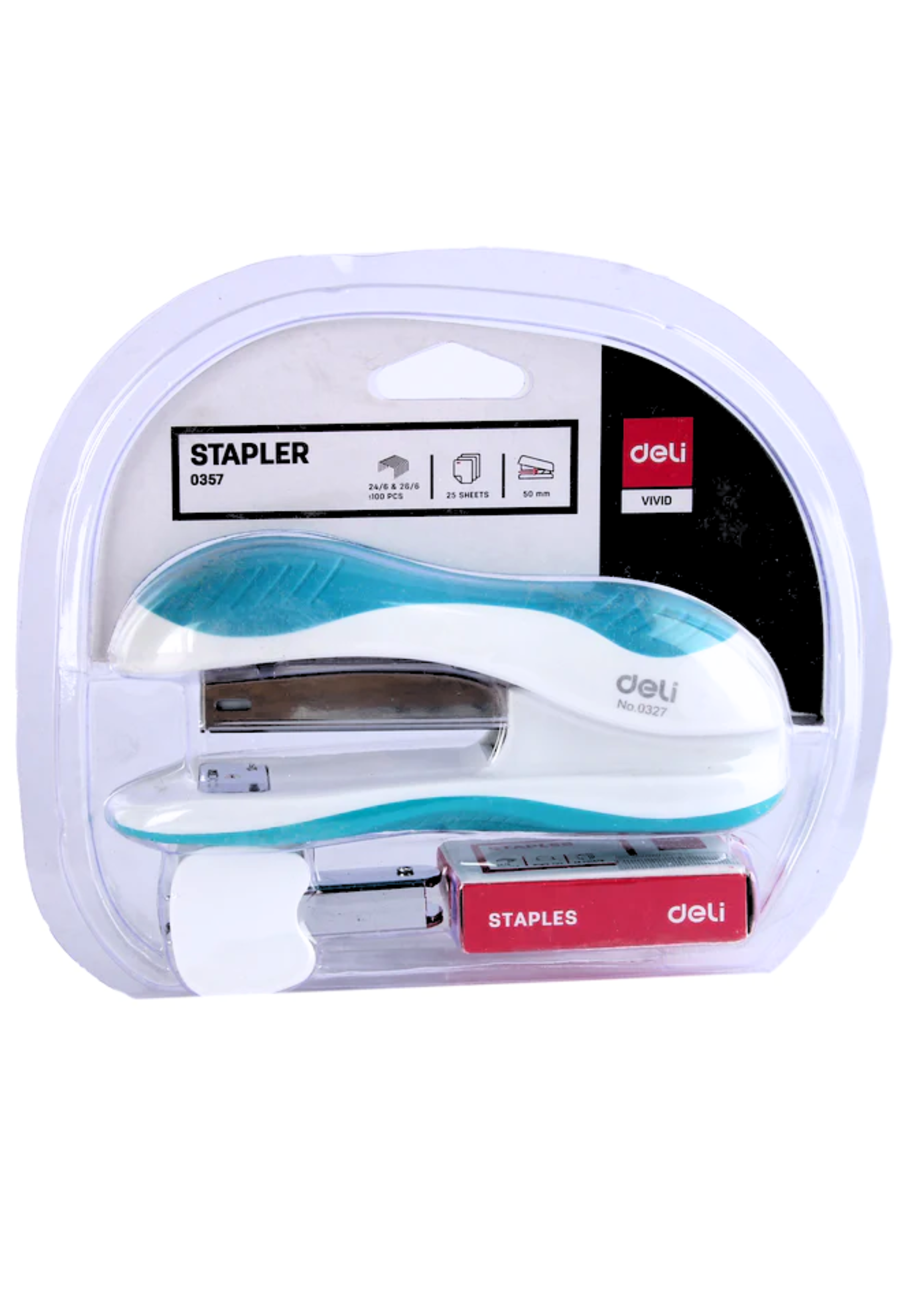 DELI STAPLER SET 25SHT 24/6&26/6 ASSTD