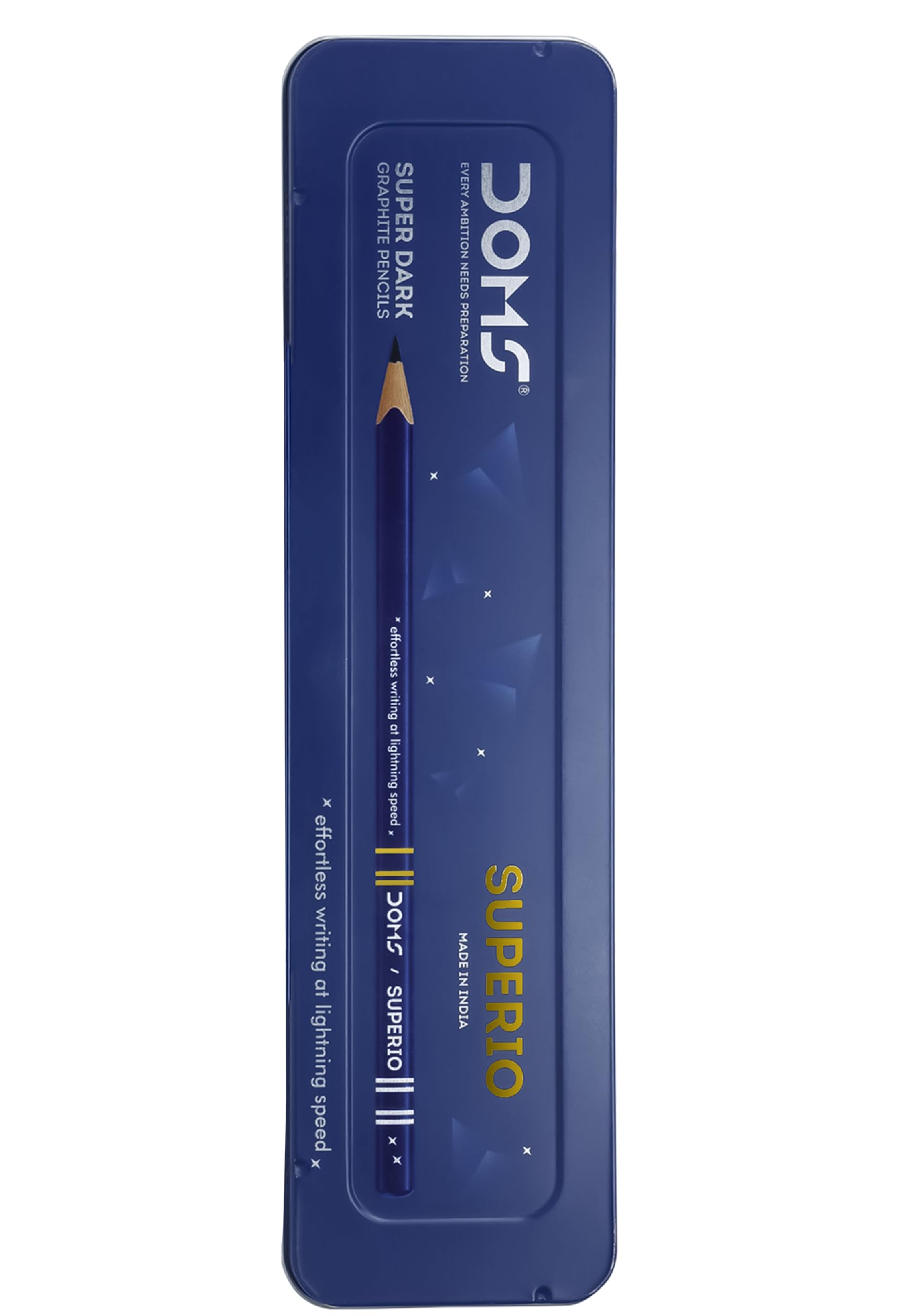 DOMS 8743/8763/8806 SUPERIO SUPER DARK PENCILS 12PCS TIN PACK