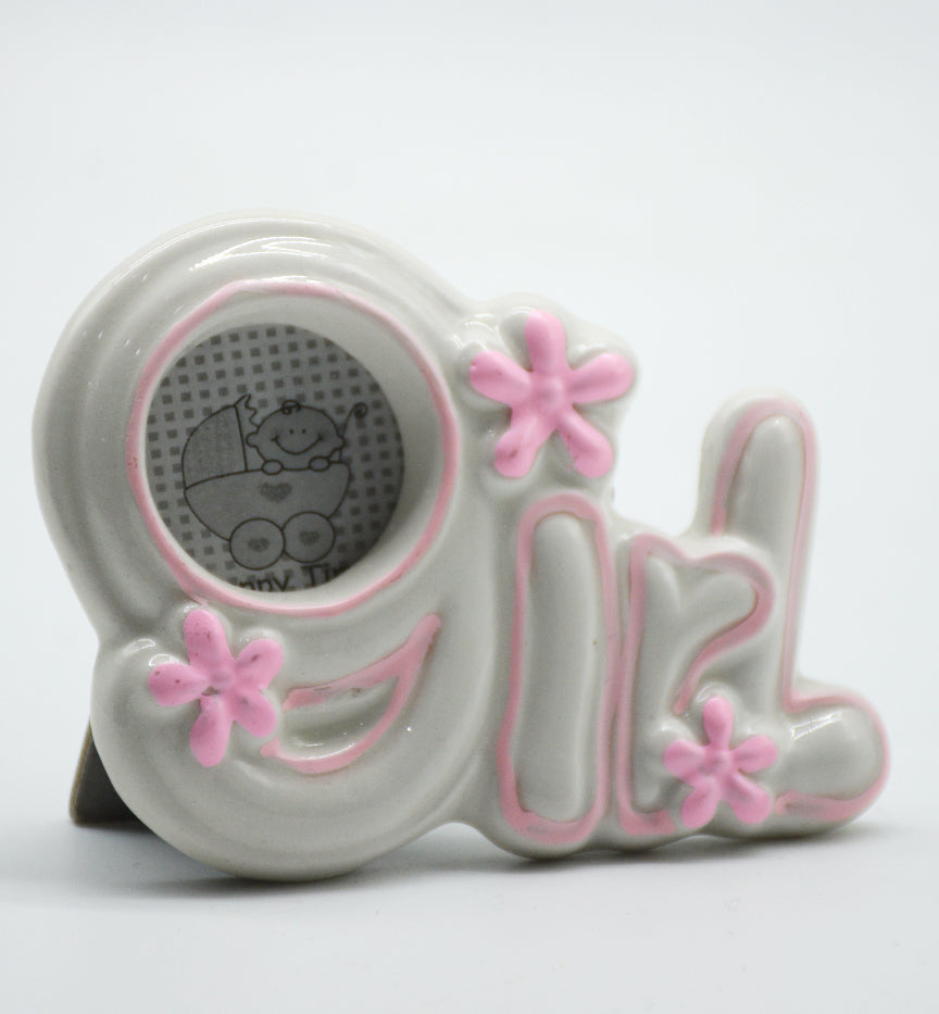 CERAMIC PHOTO FRAME SMALL GIRL PINK     اطار صورة سيراميك صغير -طفلة