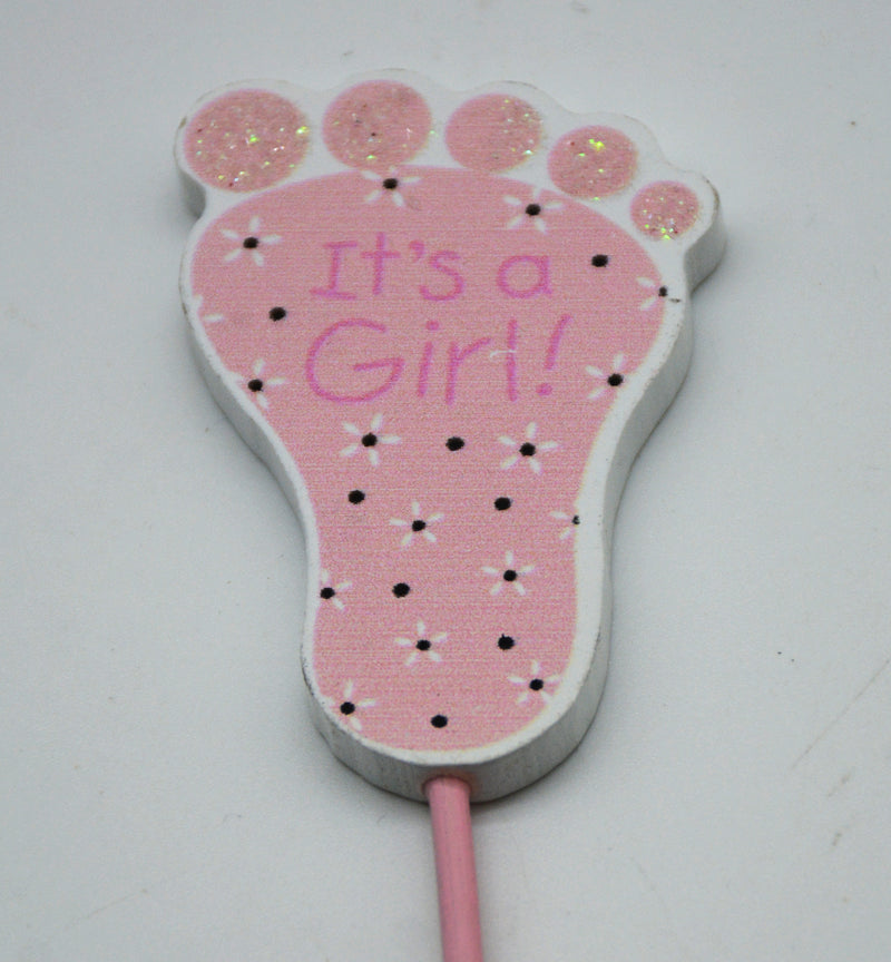 WOODEN SIGN FOOT PRINT DESIGN IT'S A BOY/GIRL