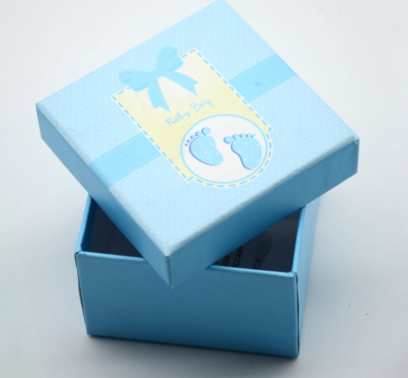 SQUARE BABY BOY/GIRL PAPER GIFT BOX 8.5X8.5CM HX020 ASSTD