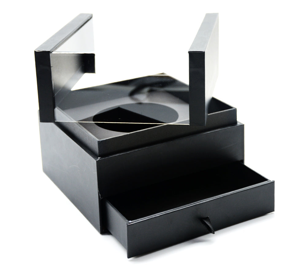 SMALL ACRYLIC CARTOON BOX 16X17CM W/1 LAYER BLACK