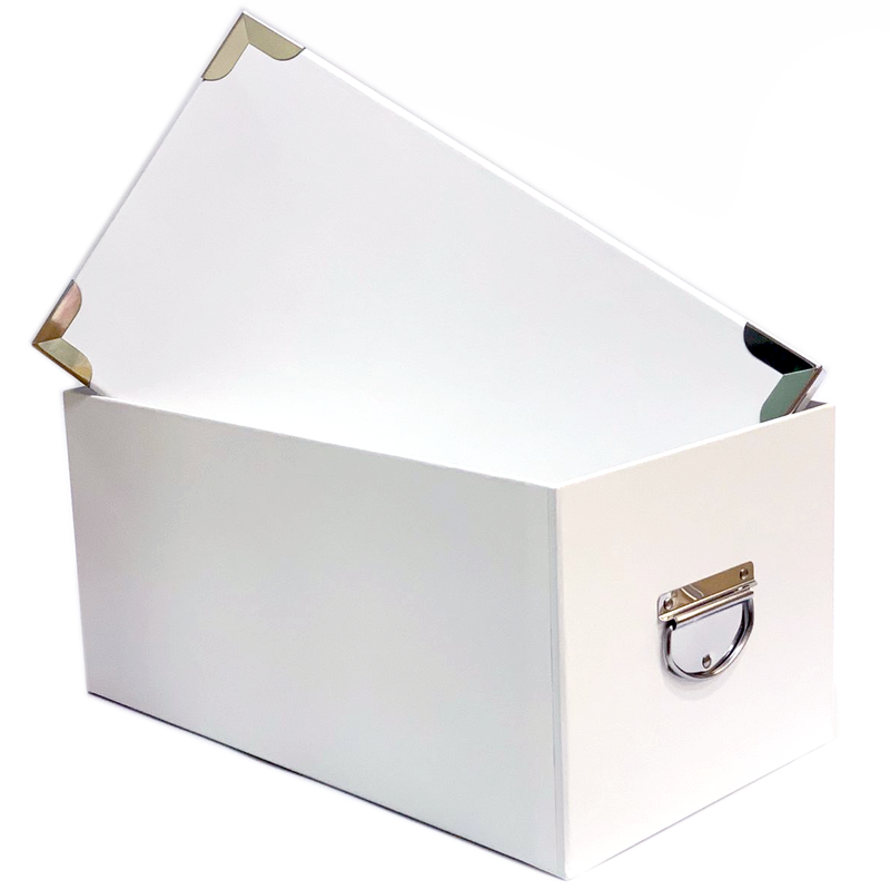 RECTANGLE GIFT BOX PLAIN W/METAL CORNER ASSTD-3