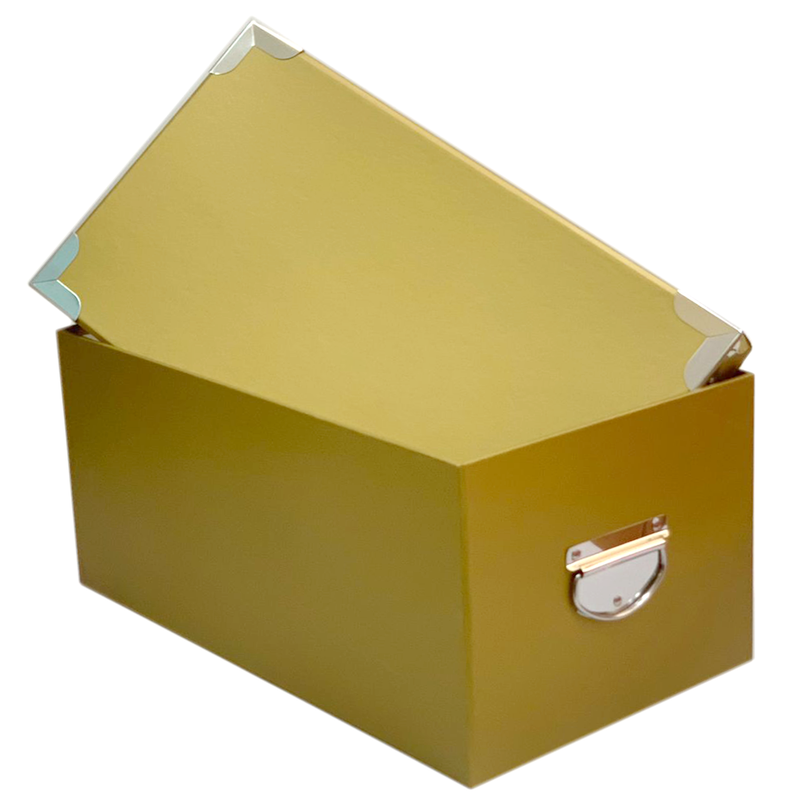 RECTANGLE GIFT BOX PLAIN W/METAL CORNER ASSTD-6