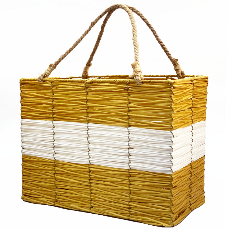 RECTANGLE BASKET W/ROPE HANDLE 8042-SMALL