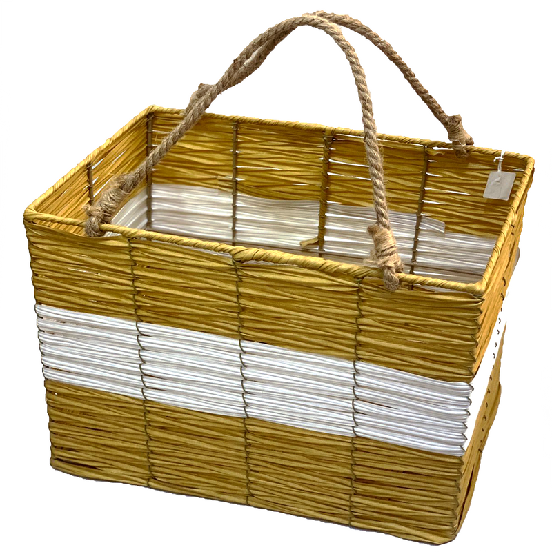 RECTANGLE BASKET W/ROPE HANDLE 8042-SMALL