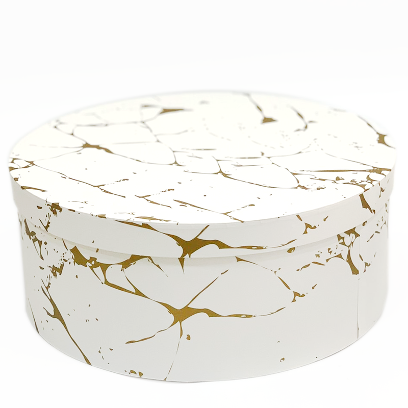 ROUND PAPER GIFT BOX MARBLE DESIGN ASSTD-9