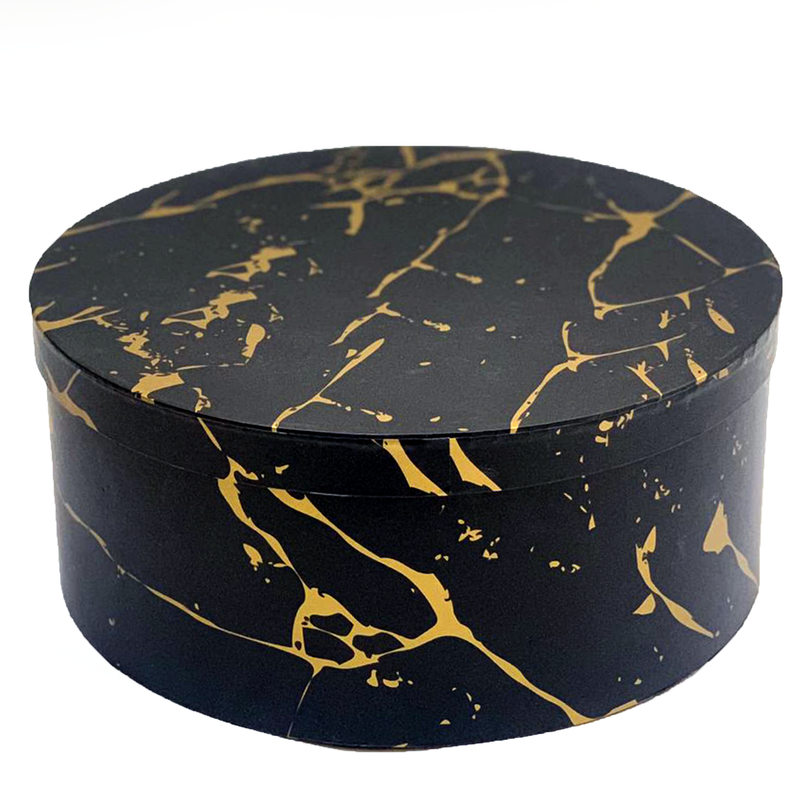 ROUND PAPER GIFT BOX MARBLE DESIGN ASSTD-9