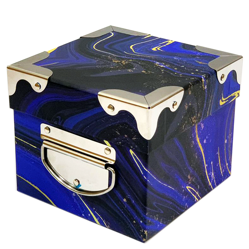 SQUARE GIFT BOX MARBLE DESIGN BLUE- 2