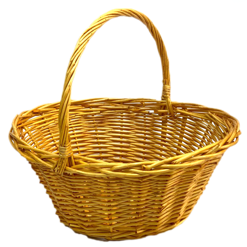 OVAL WILLOW BASKET W/HANDLE 65X51CM ASSTD-4