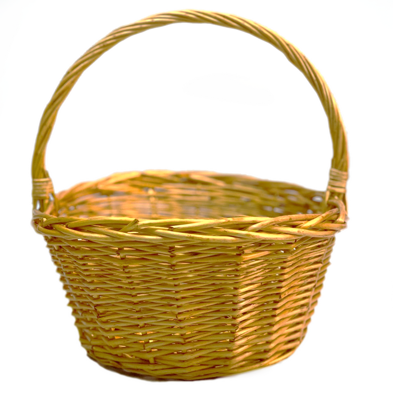 OVAL WILLOW BASKET W/HANDLE 49X38CM ASSTD-2