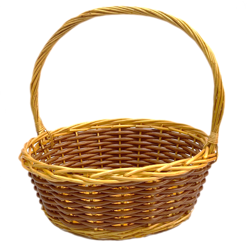 ROUND WILLOW BAMBOO BASKET W/HANDLE 45X45CM MK506-2 MEDIUM