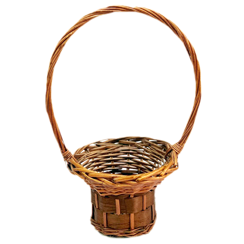 ROUND WILLOW BASKET W/HANDLE MK364-3