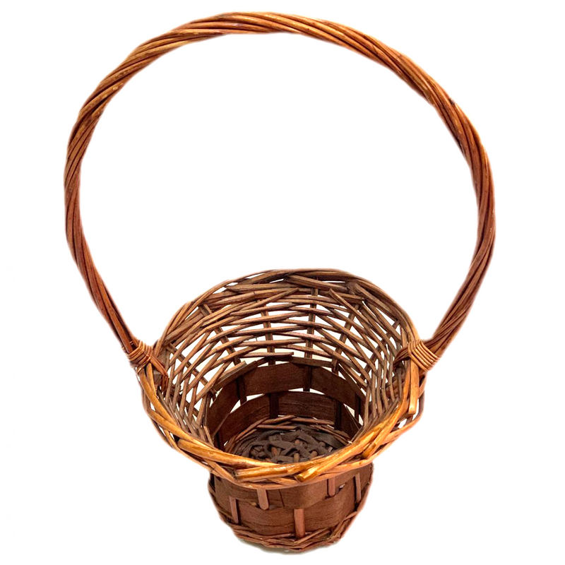 ROUND WILLOW BASKET W/HANDLE MK364-2