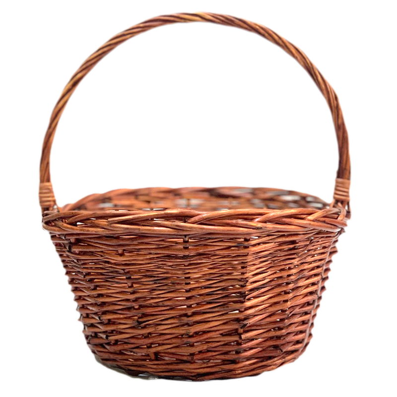 OVAL WILLOW BASKET W/HANDLE 56X45CM ASSTD-3