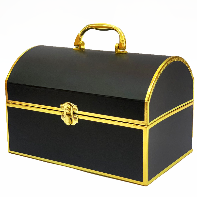 PAPER TREASURE CHEST GIFT BOX BLACK MK586-3LARGE