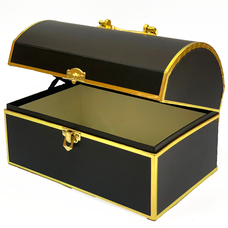 PAPER TREASURE CHEST GIFT BOX BLACK MK586-3LARGE