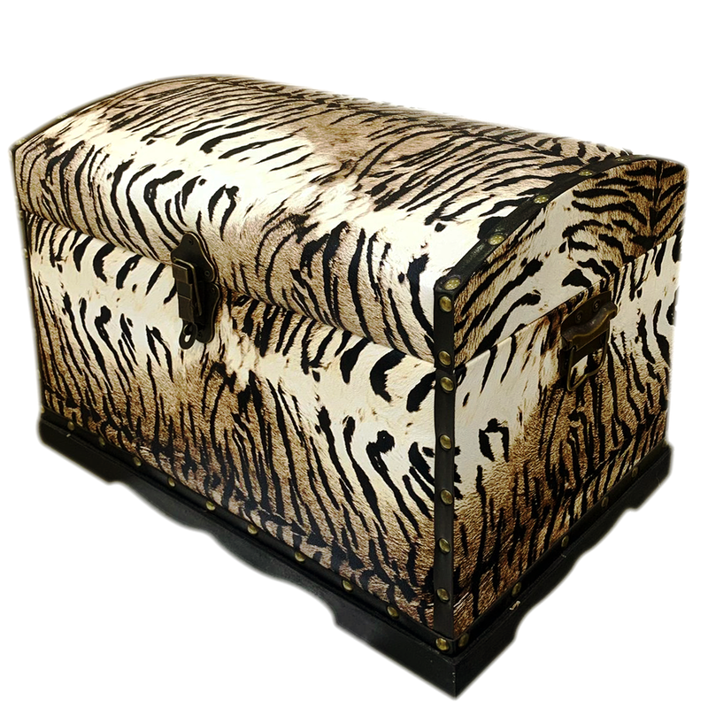 WDN LEATH.TRUNKBX TIGER SKIN-LARGE