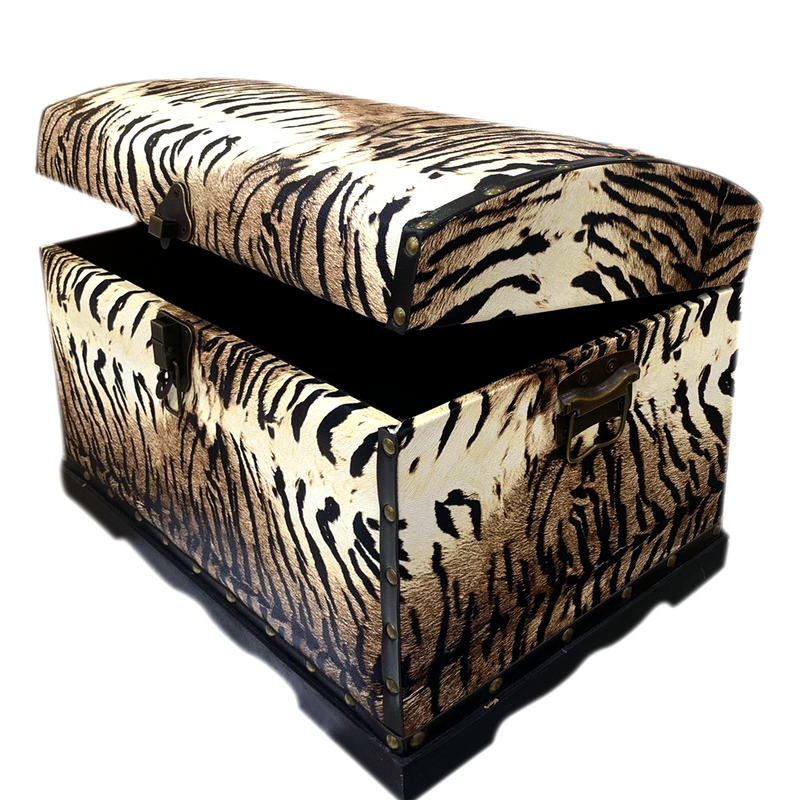 WDN LEATH.TRUNKBX TIGER SKIN-LARGE