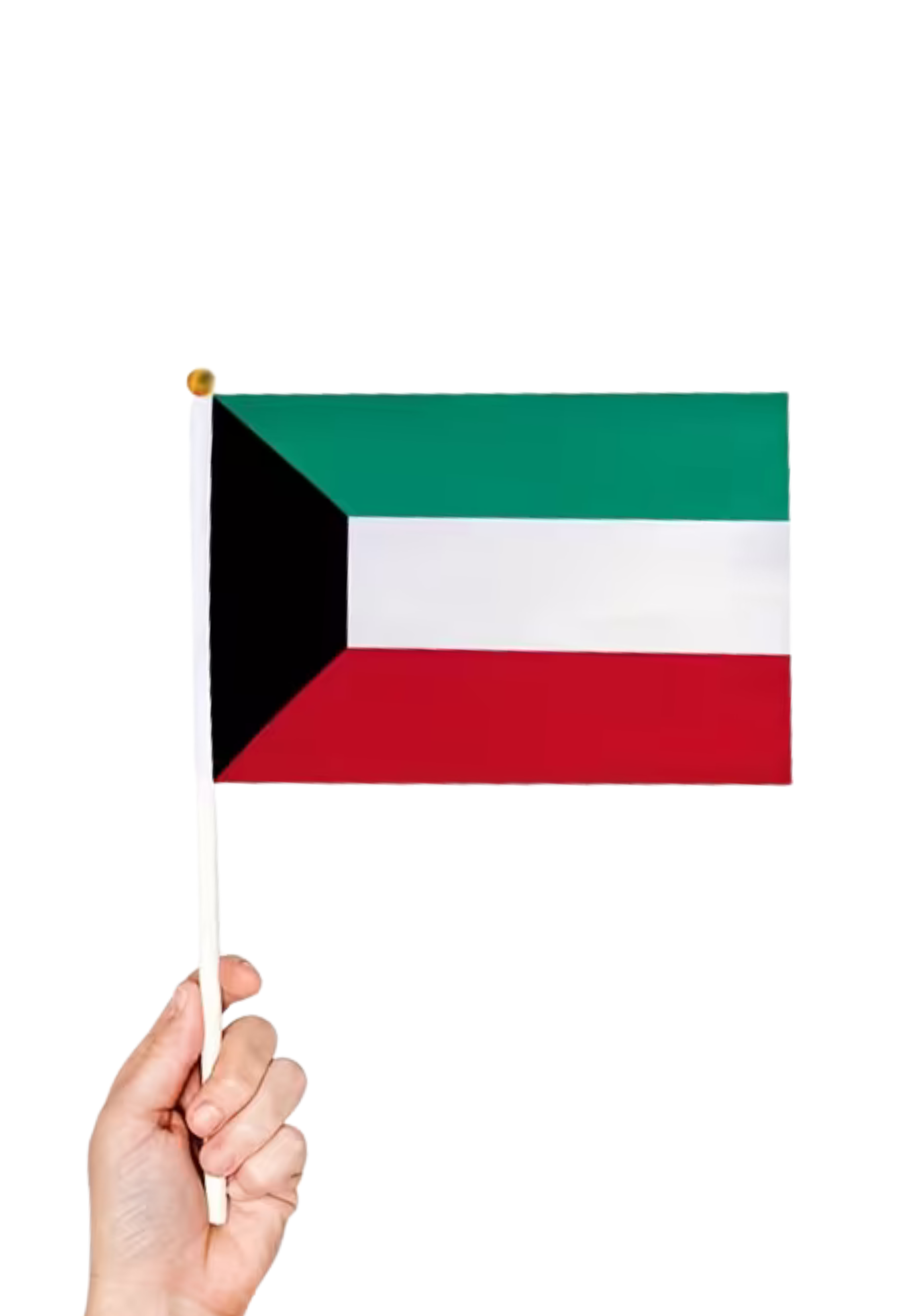 KUWAIT FLAG W/PLASTIC STICK-20X27CM