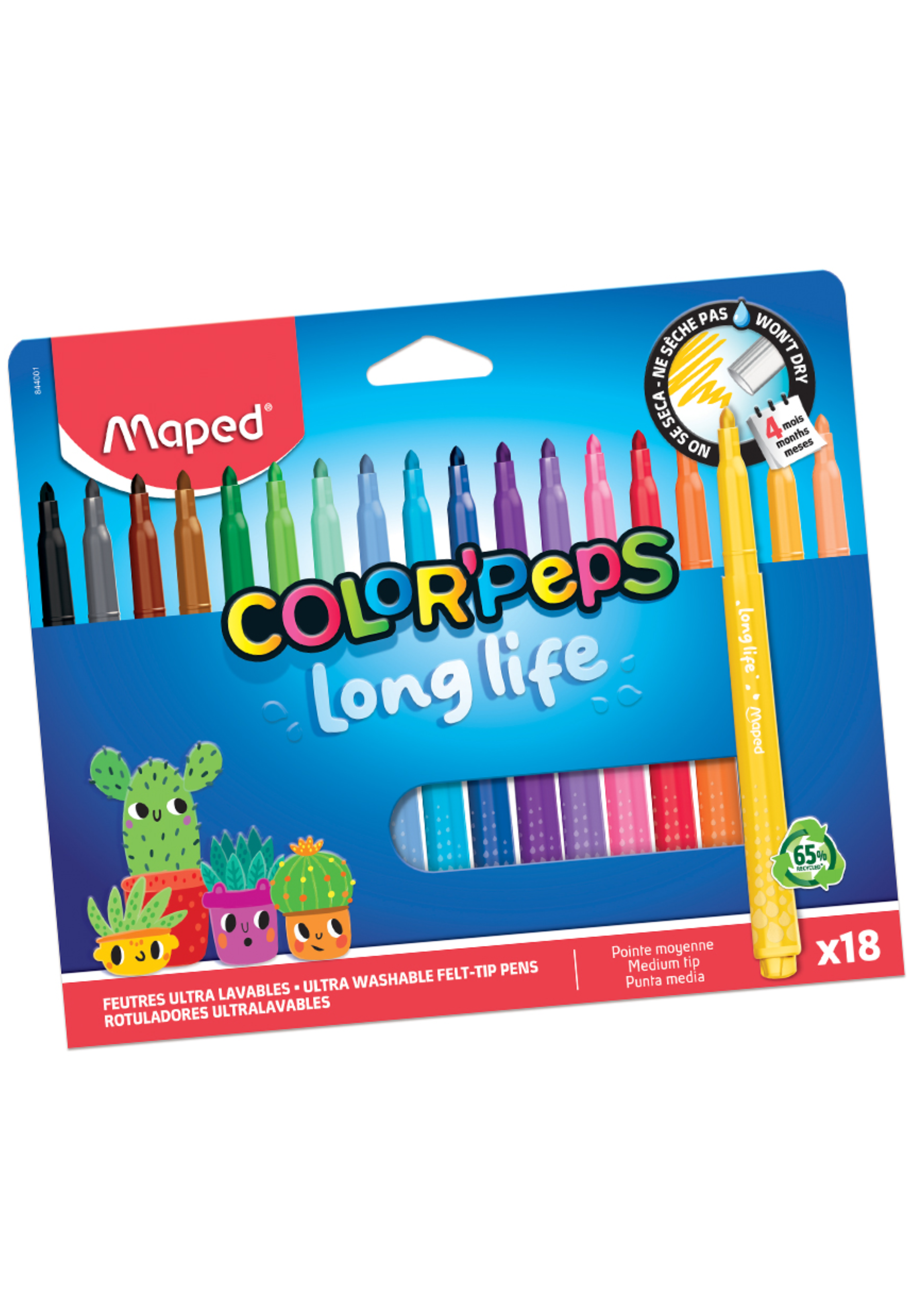 MAPED FELT PEN LONGLIFE 18COLORS PACK