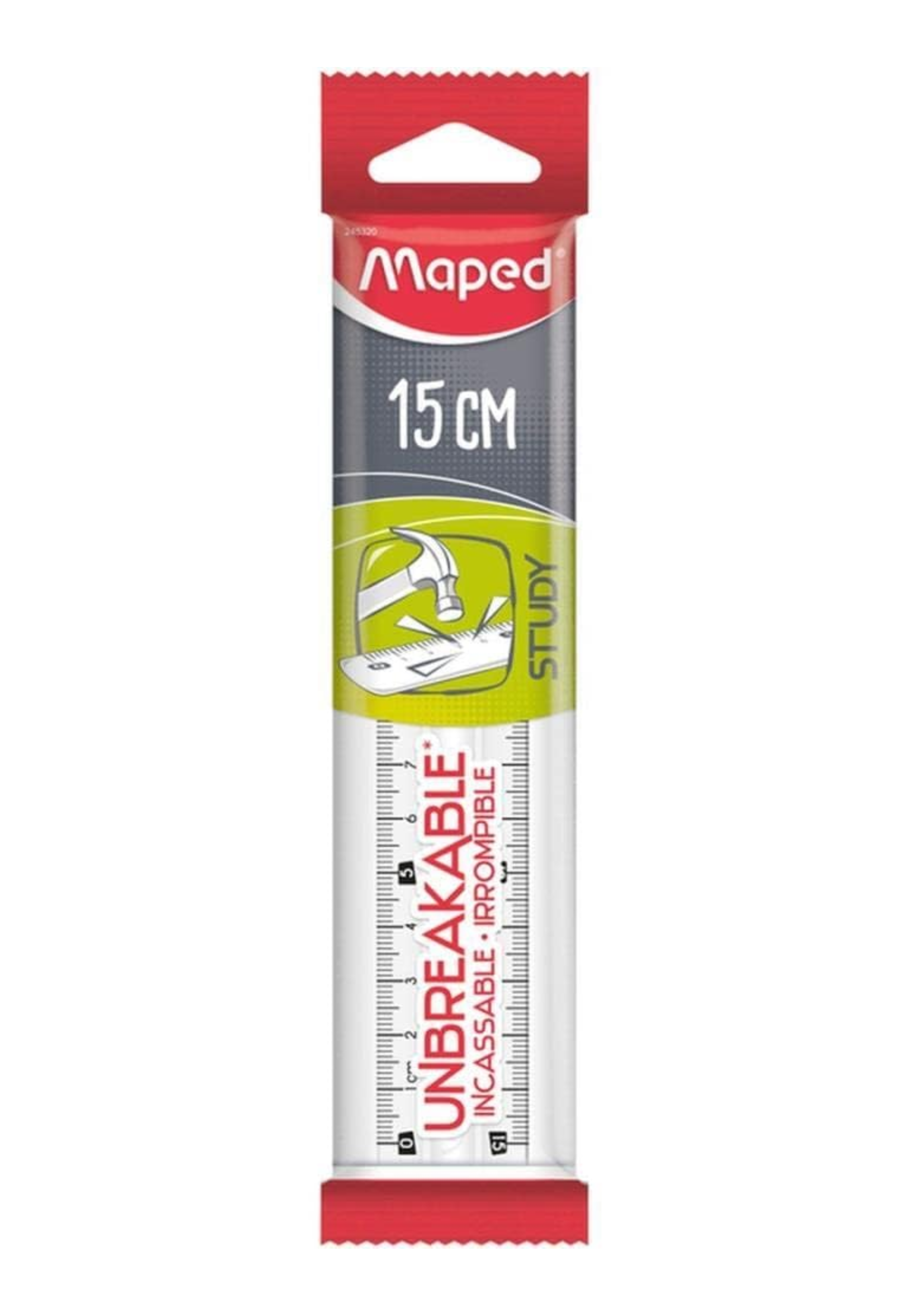 MAPED RULER STUDY UNBREAKABLE 15CM CLEAR