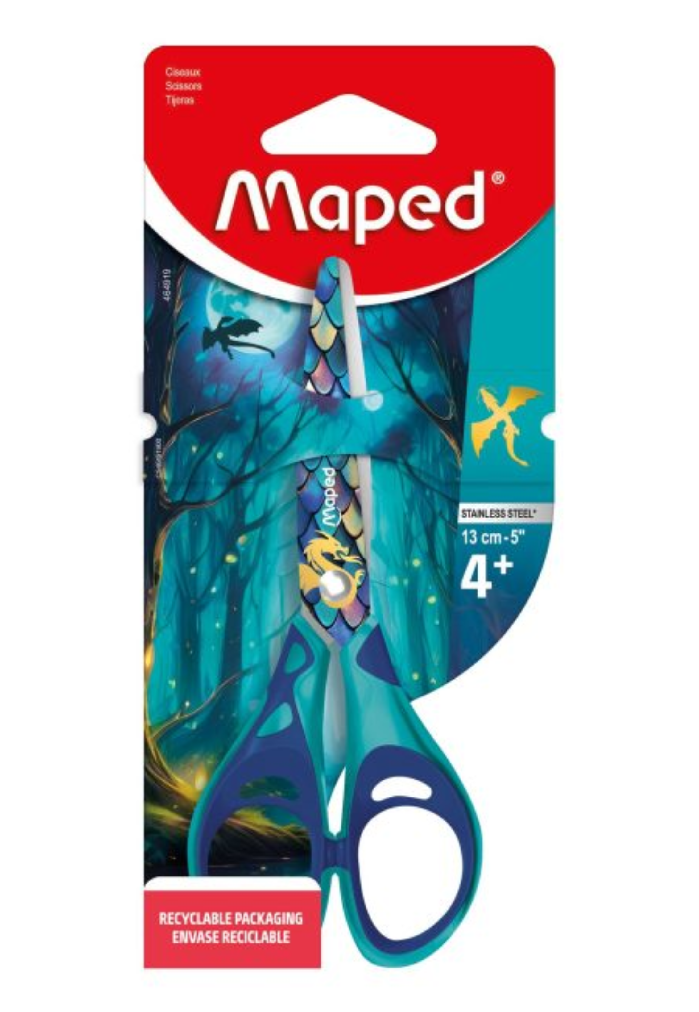 MAPED SCISSORS 13CM DRAGON BLS-1PC