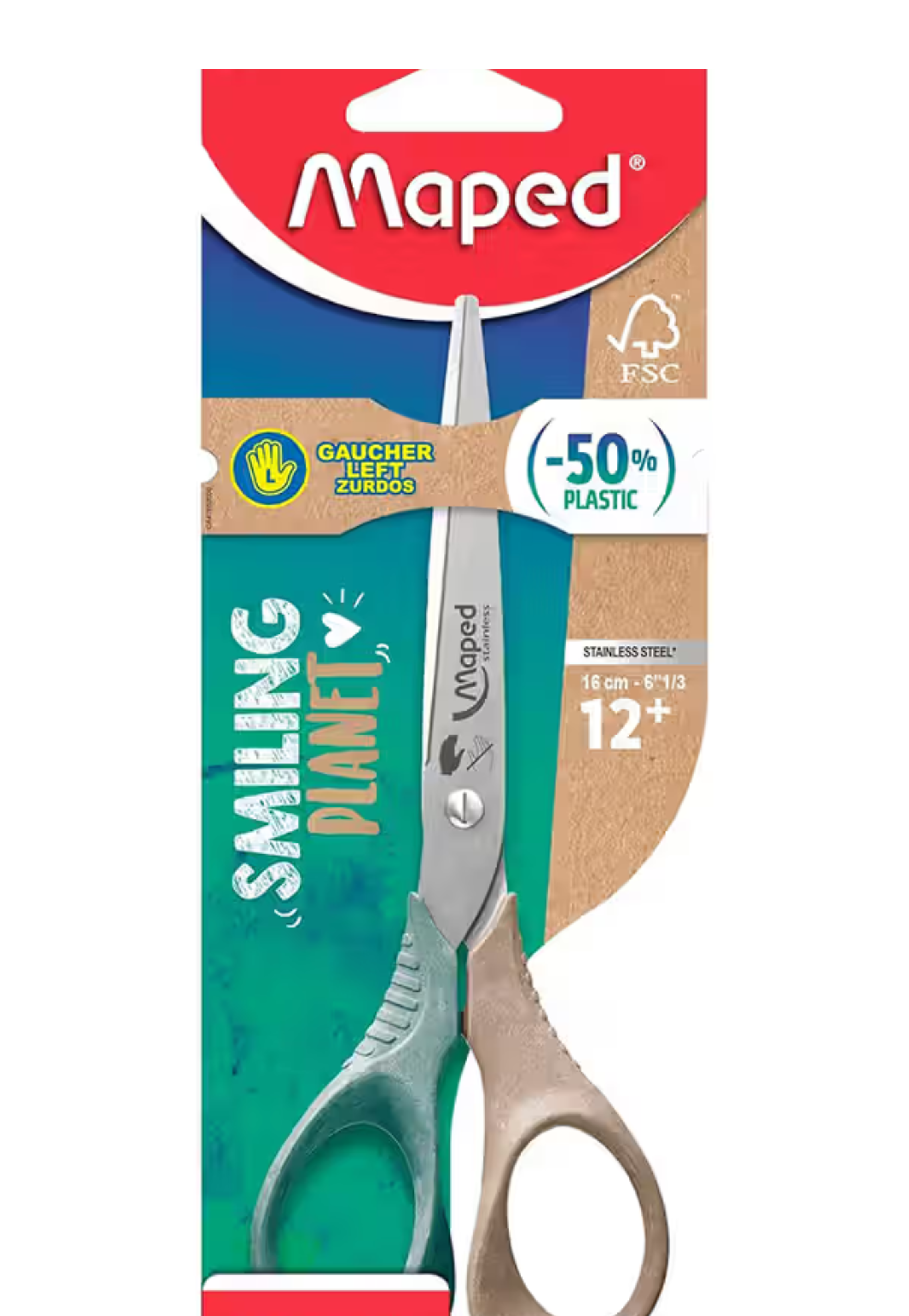 MAPED SMILING PLANET SCISSOR 16CM LH BLS