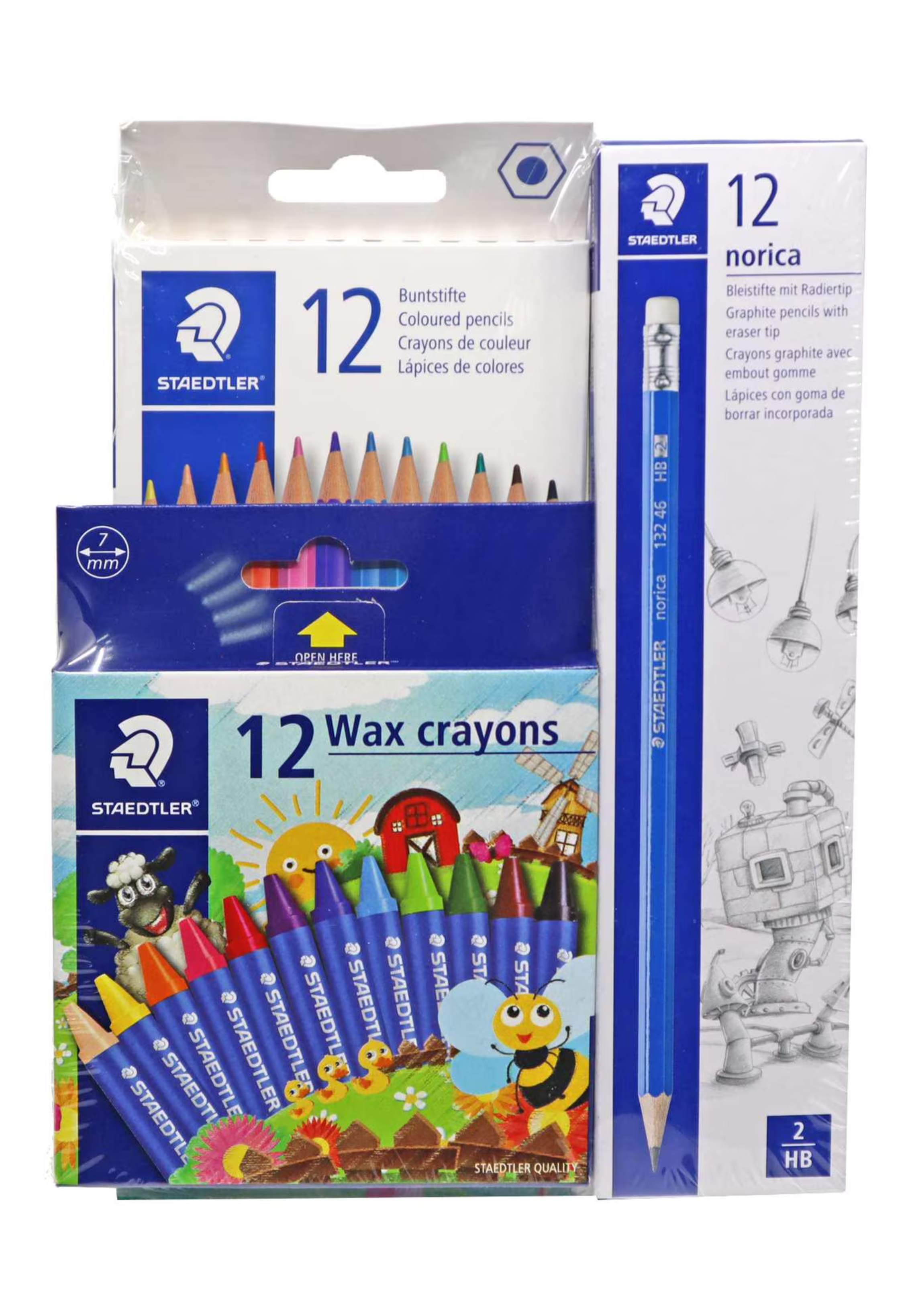 NORICA 1BX+12COL PENCIL+WAX CRAYON 12PCS PACK