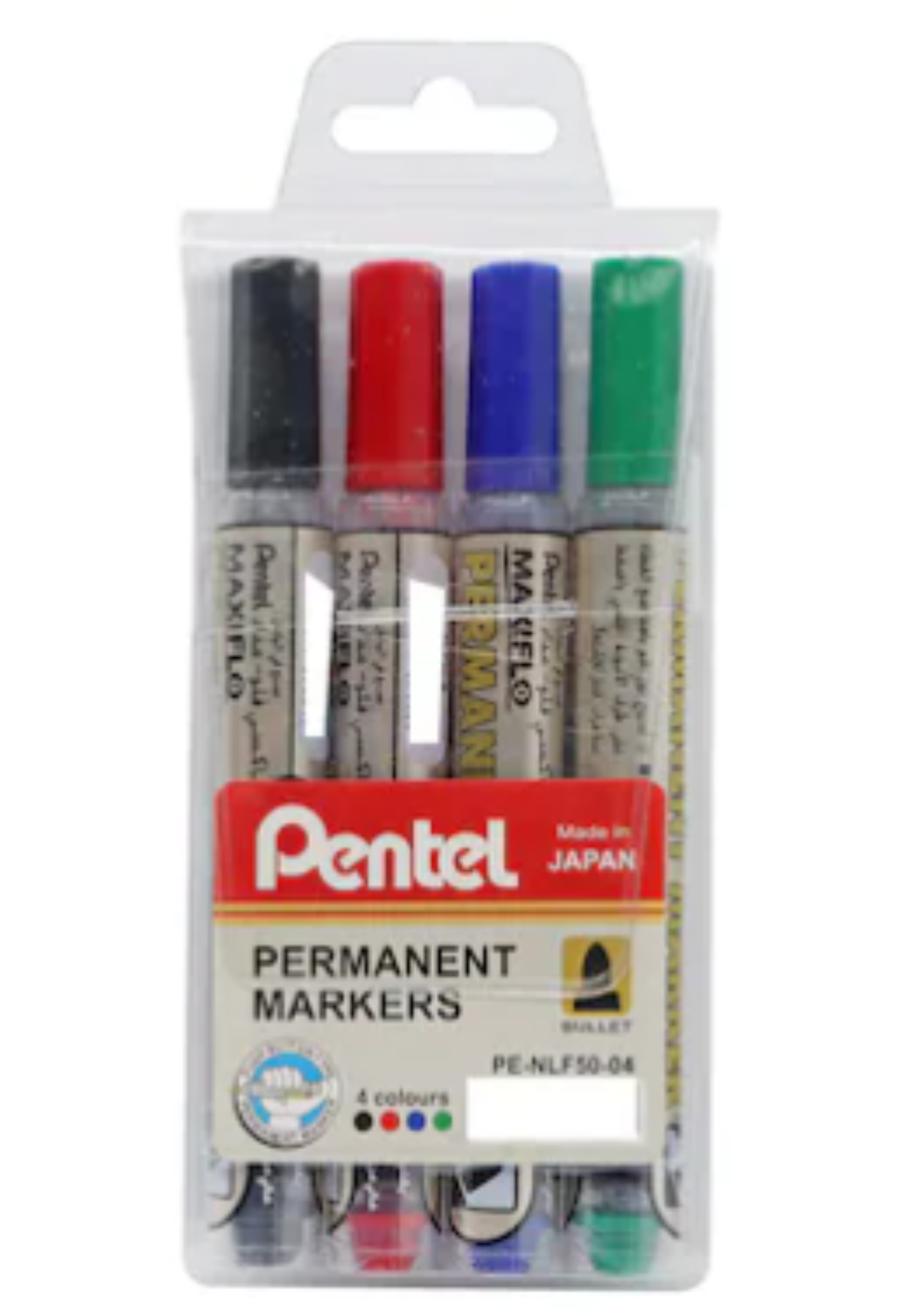 PENTEL MAXIFLO PERMANENT MARKER CHISEL 4COLORS WALLET