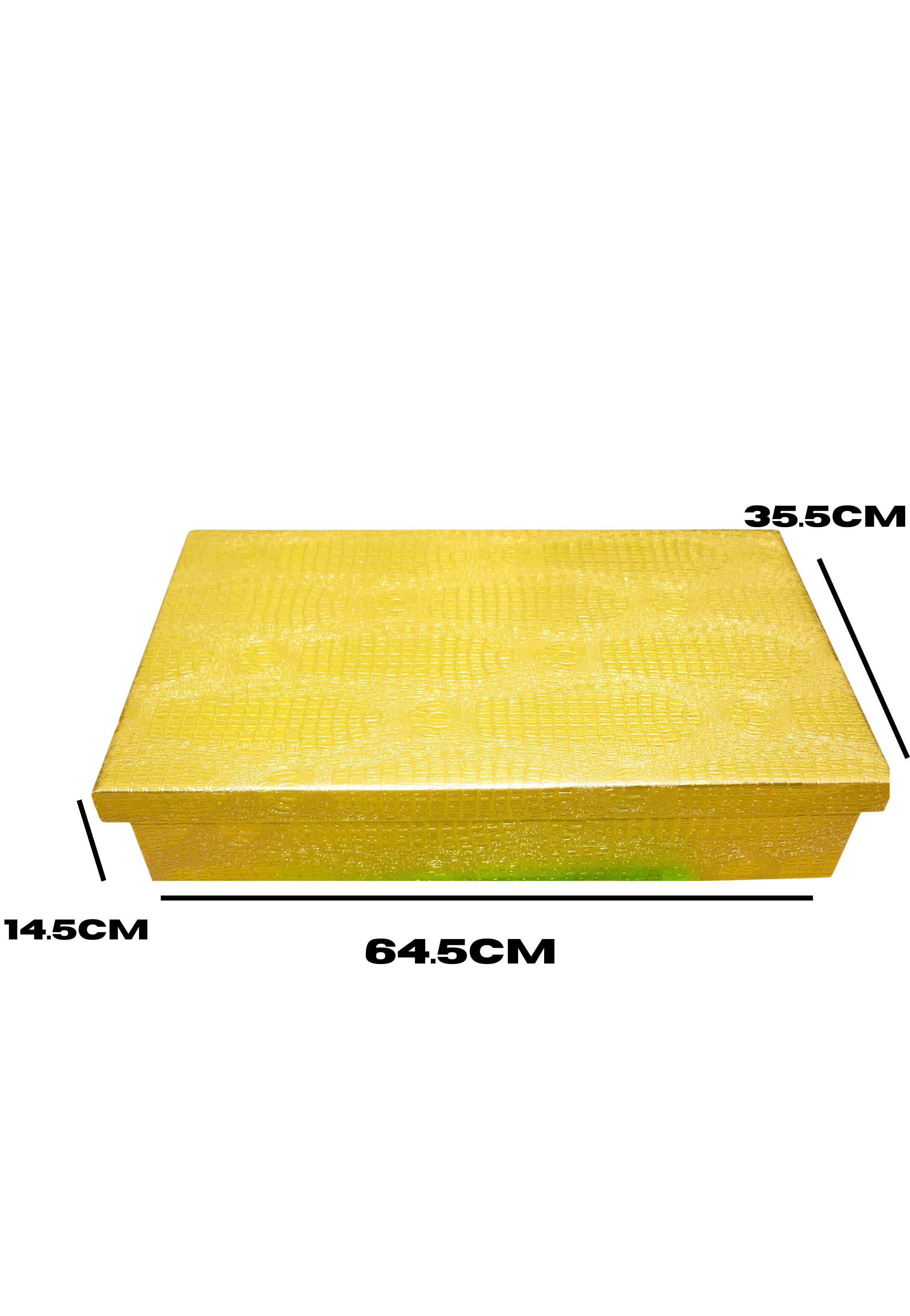 RECT WDN LTR FLAT BOX CROC DES 64.5X35.5X14.5CM GOLD-MEDIUM