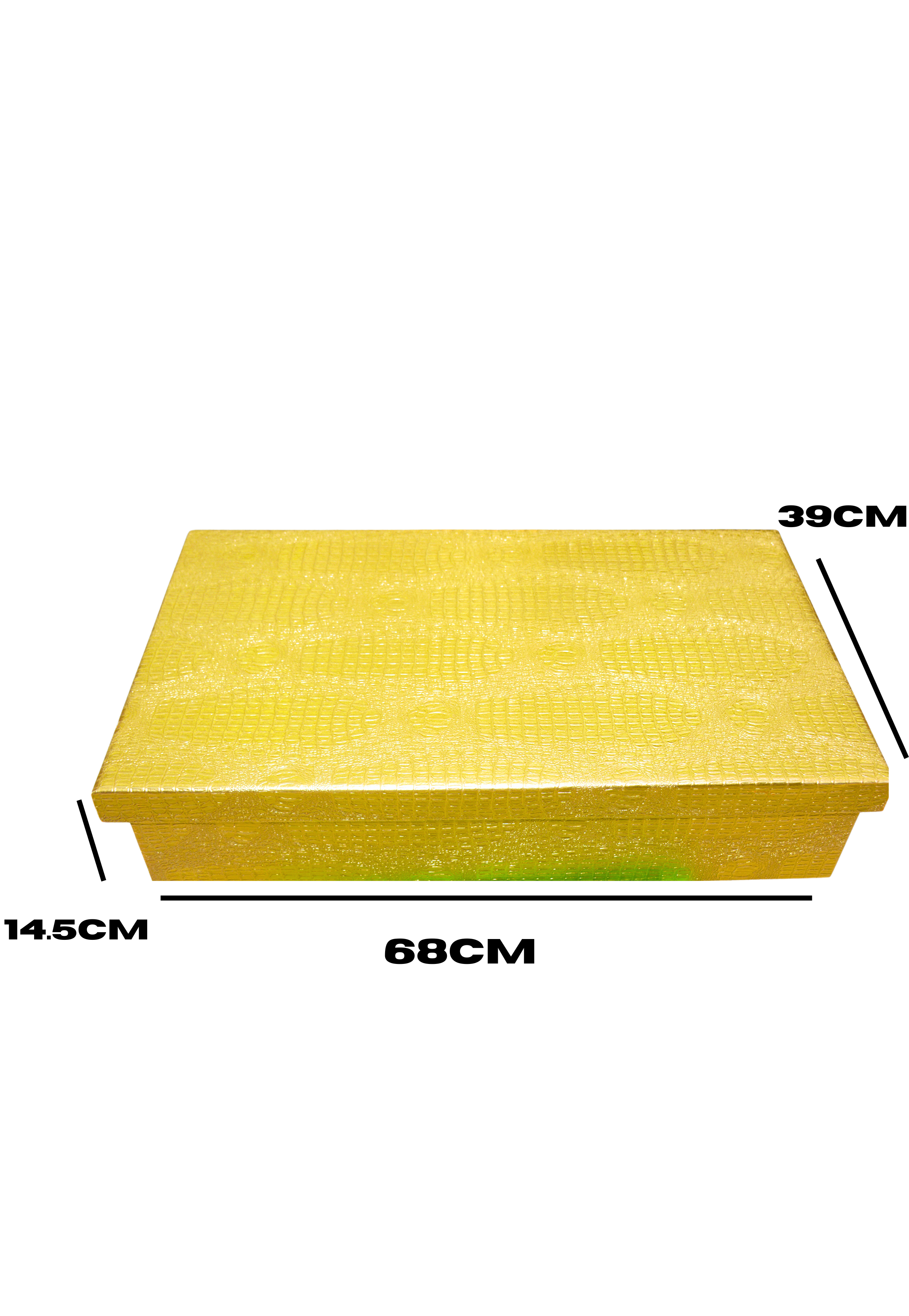 RECT WDN LTR FLAT BOX CROC DES 68X39X14.5CM GOLD-LARGE